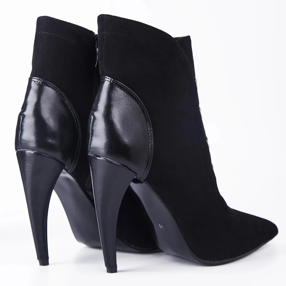 New Arrive Women Ankle Boots 10cm High Heel Pointed-toe Spike Heels Ladies Sexy Party Shoes