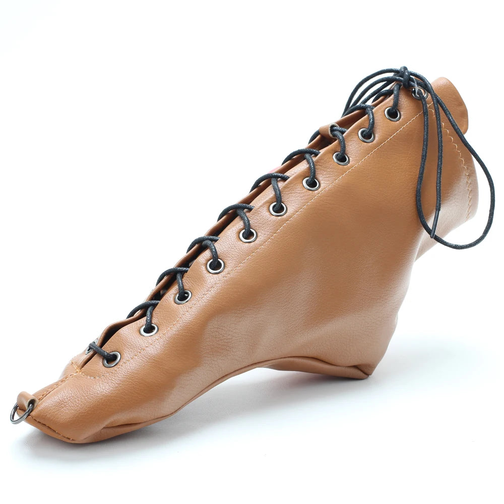 Sexy Novel Heelless Ballet Heel Cross-tied Solid PU Leather Women Boots