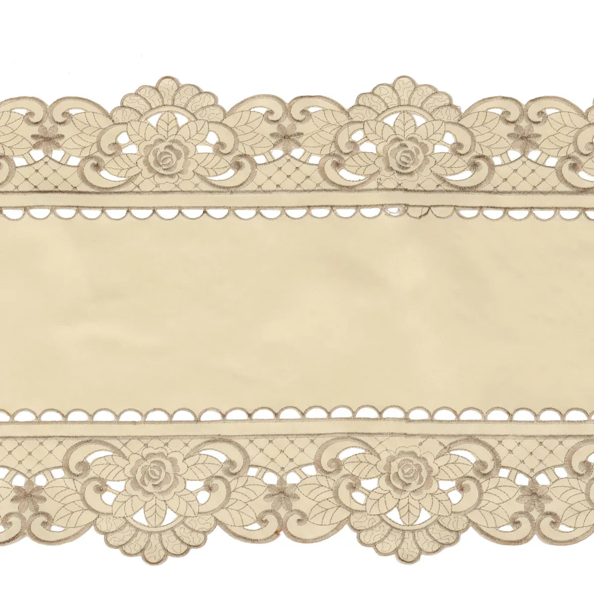 Pastoral Embroidery Hollow Flower Table Runner