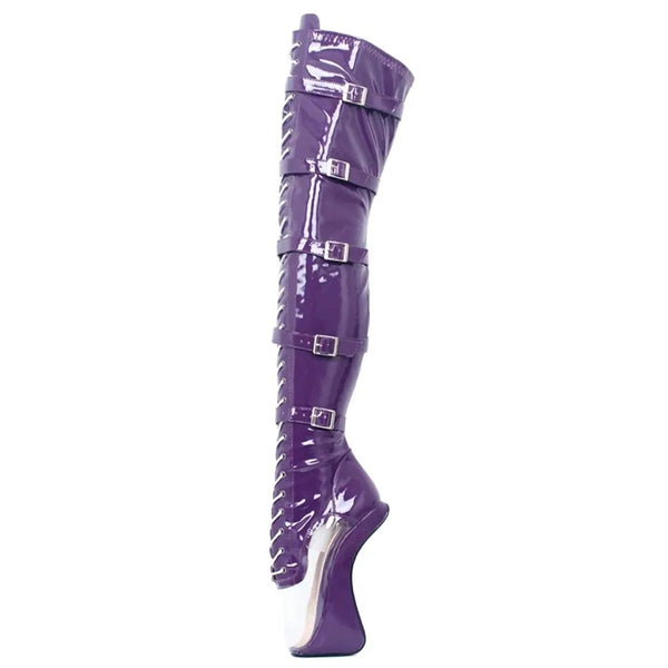 18CM Super High Heel Boots Over-the-Knee Hoof Heel Ballet Boots Thigh High Sexy Boots