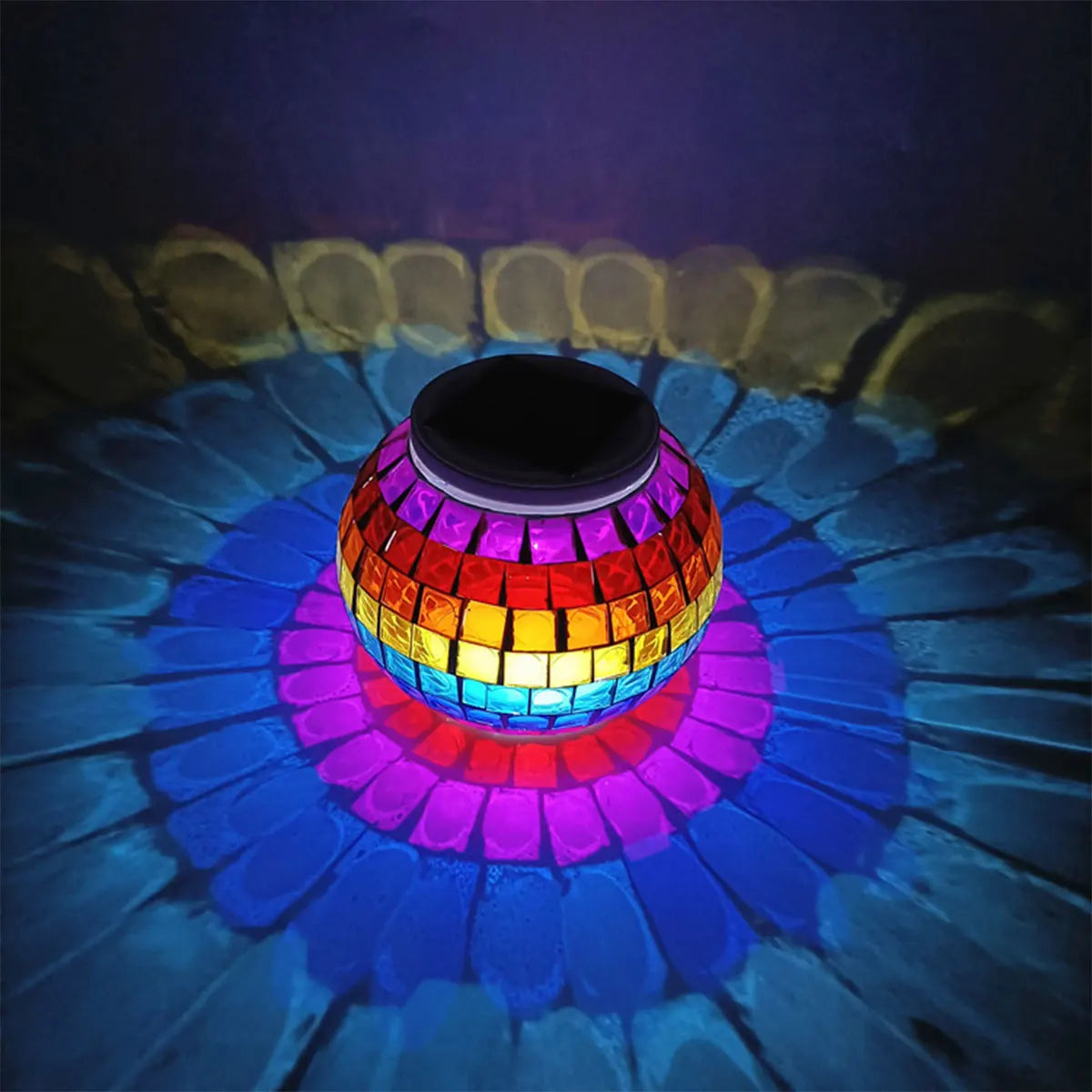 Mosaic LED Solar Hollow Light Lawn Lamp Outdoors Waterproof Outdoor Solar Lawn Light