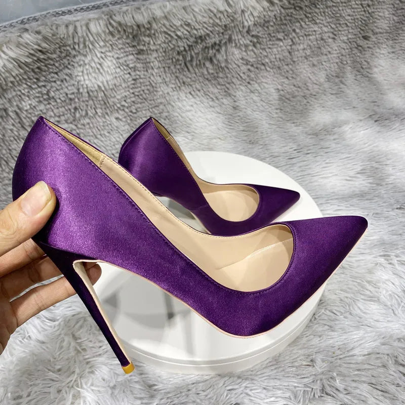 Sexy purple  stiletto high heel shoes