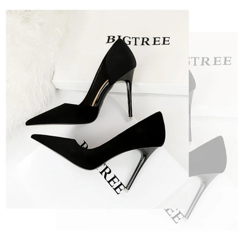 Women's Fashion Banquet High Heels Slim Heels Shallow Mouth Pointed Wedding Shoes
