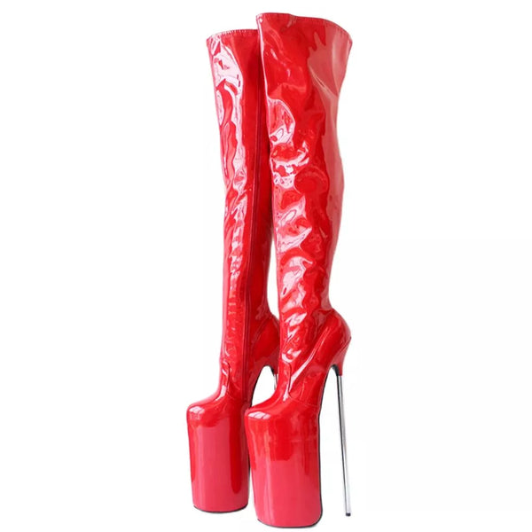 30CM Super High Heel Boots Platoform Zip Over the Knee Thigh Long Boots For Women