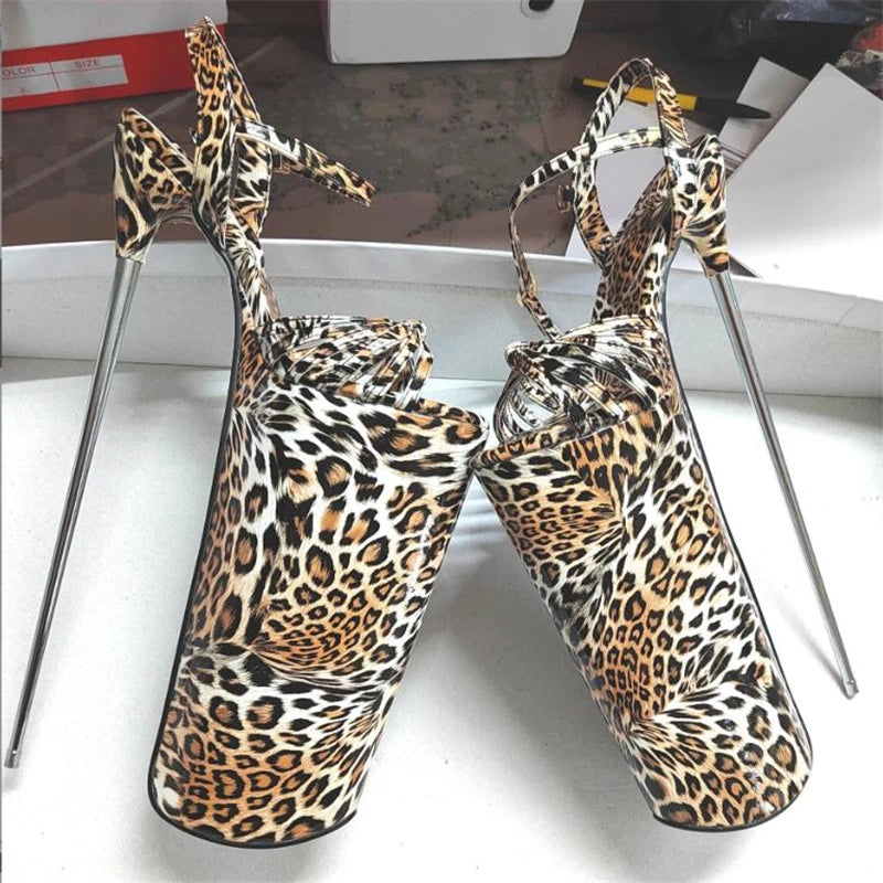 Summer 30cm Metal Thin High Heels Sandals Female Platform Women's Shoes