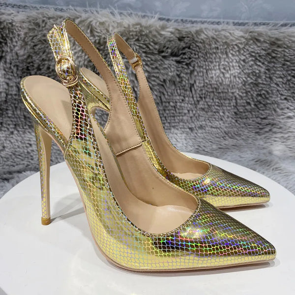 Sexy fashion Snake Pattern Styles Gold Casual  Women Pumps