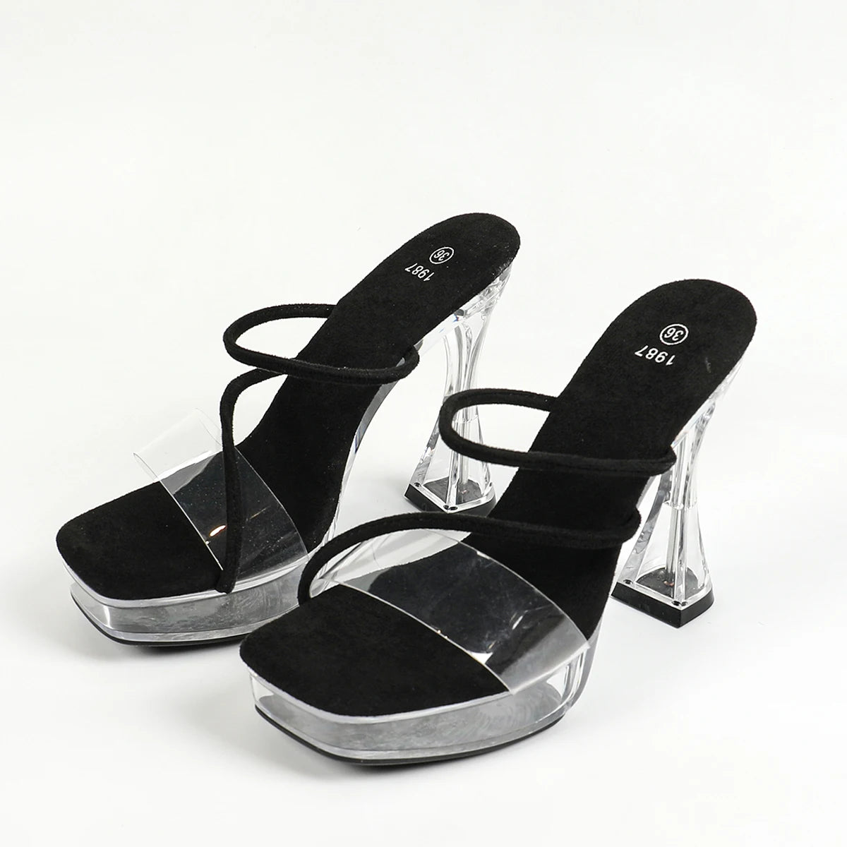 Summer Steel Pipe Dance Slippers Shoes For Woman Transparent Platform Sandals