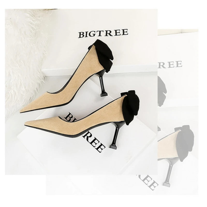 Korean Version of Sweet Women's Shoes Fine Heel High -heeled Shoes