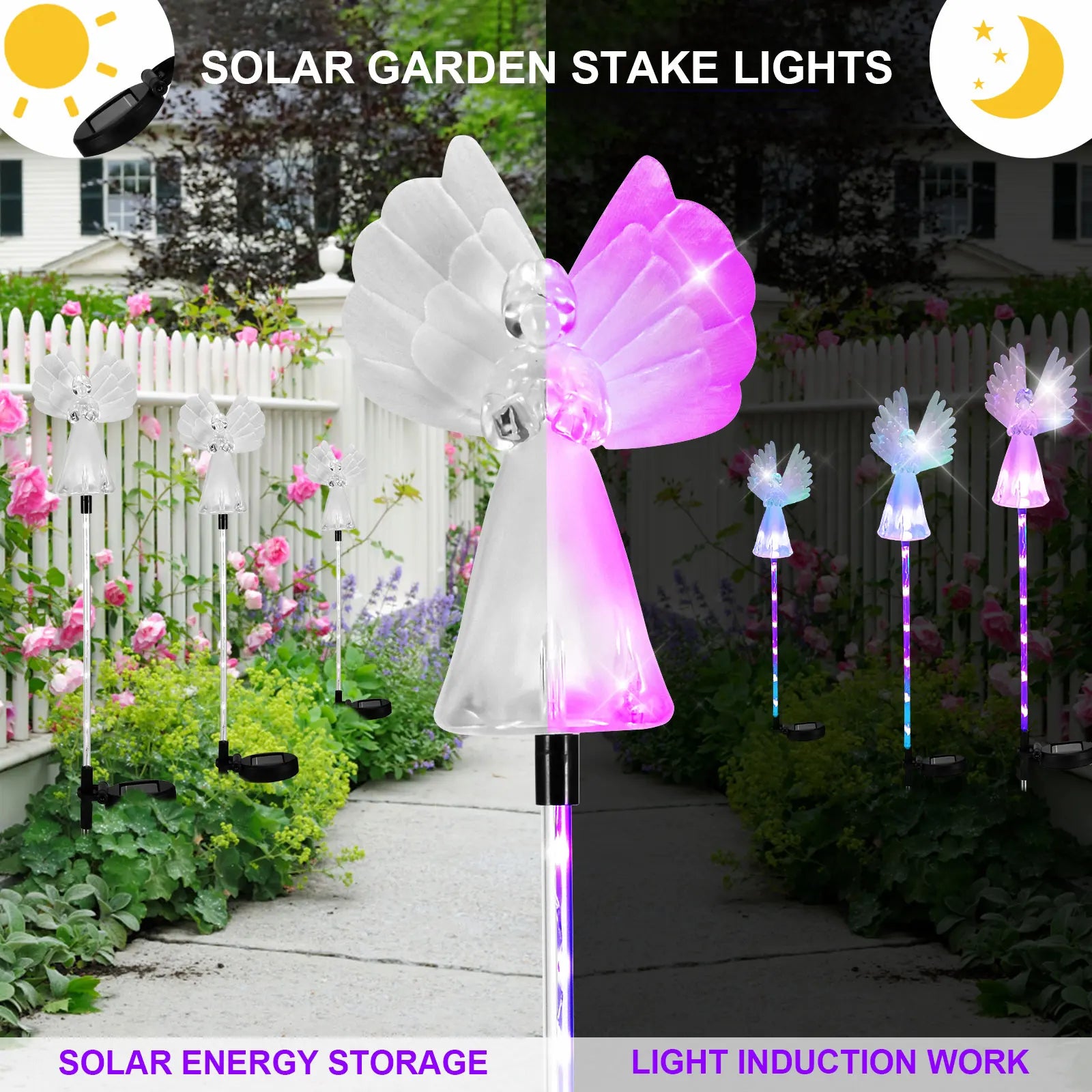 Solar Angel Lights Outdoor Garden Decoration Landscape Housewarming Gift 1pcs