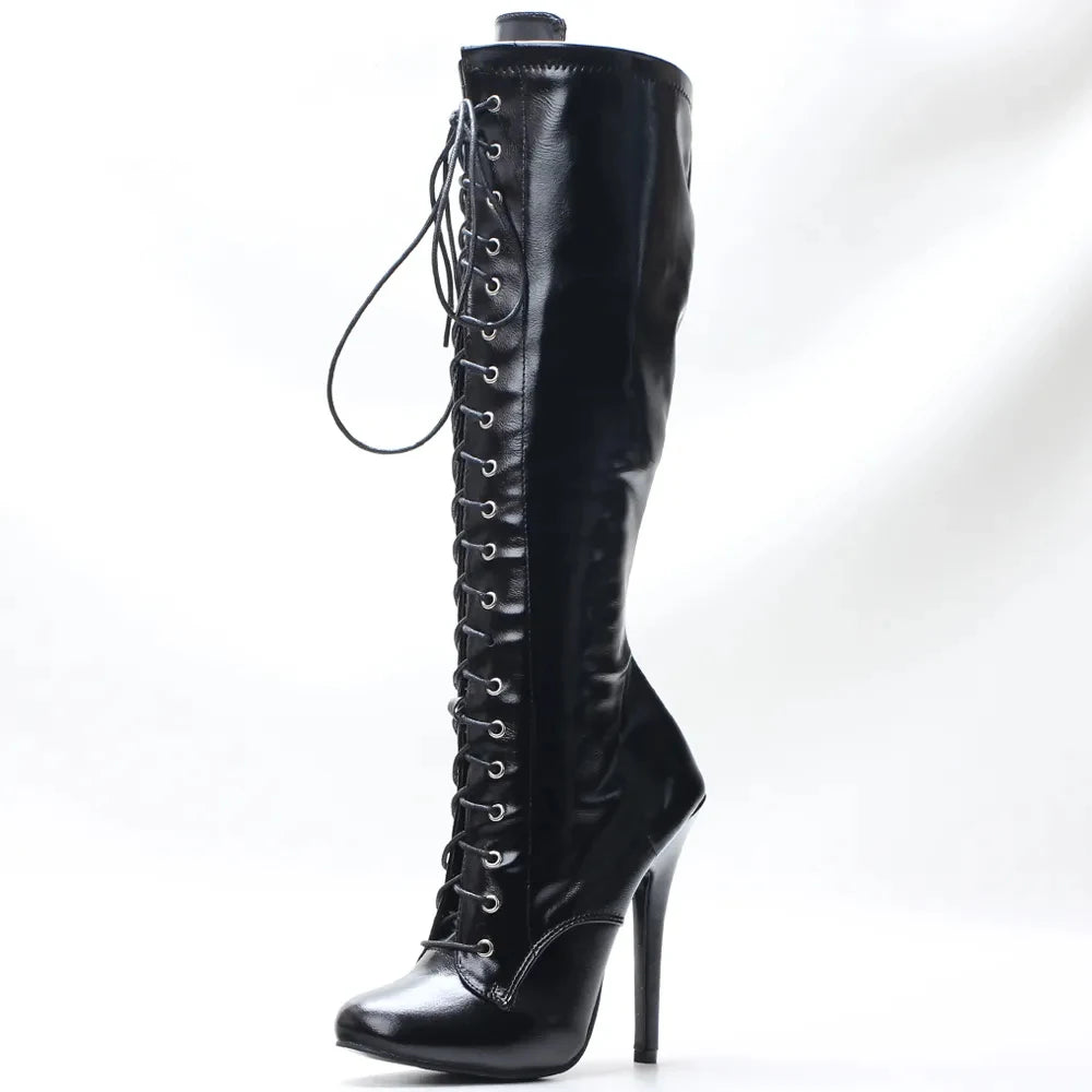 14CM High Heel Pointed toe Solid PU Leather Side Zip Women