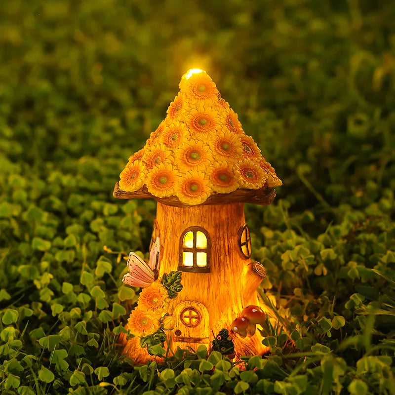 Craft Miniature House Solar Powered Led Light