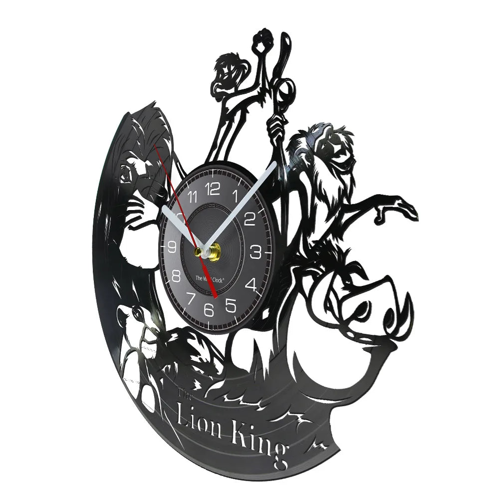 The Lion Prince Animal Inspired Vinyl Record Wall Clock