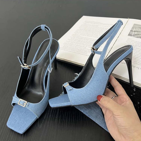 Design Buckle Strap Modern Womens Sandals Summer High Heels