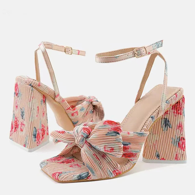 Fashion Pleated Butterfly-Knot Womens Sandals