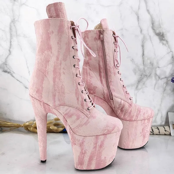 New PU Upper 17CM/7Inches Women's Platform Party High Heels Modern Boots