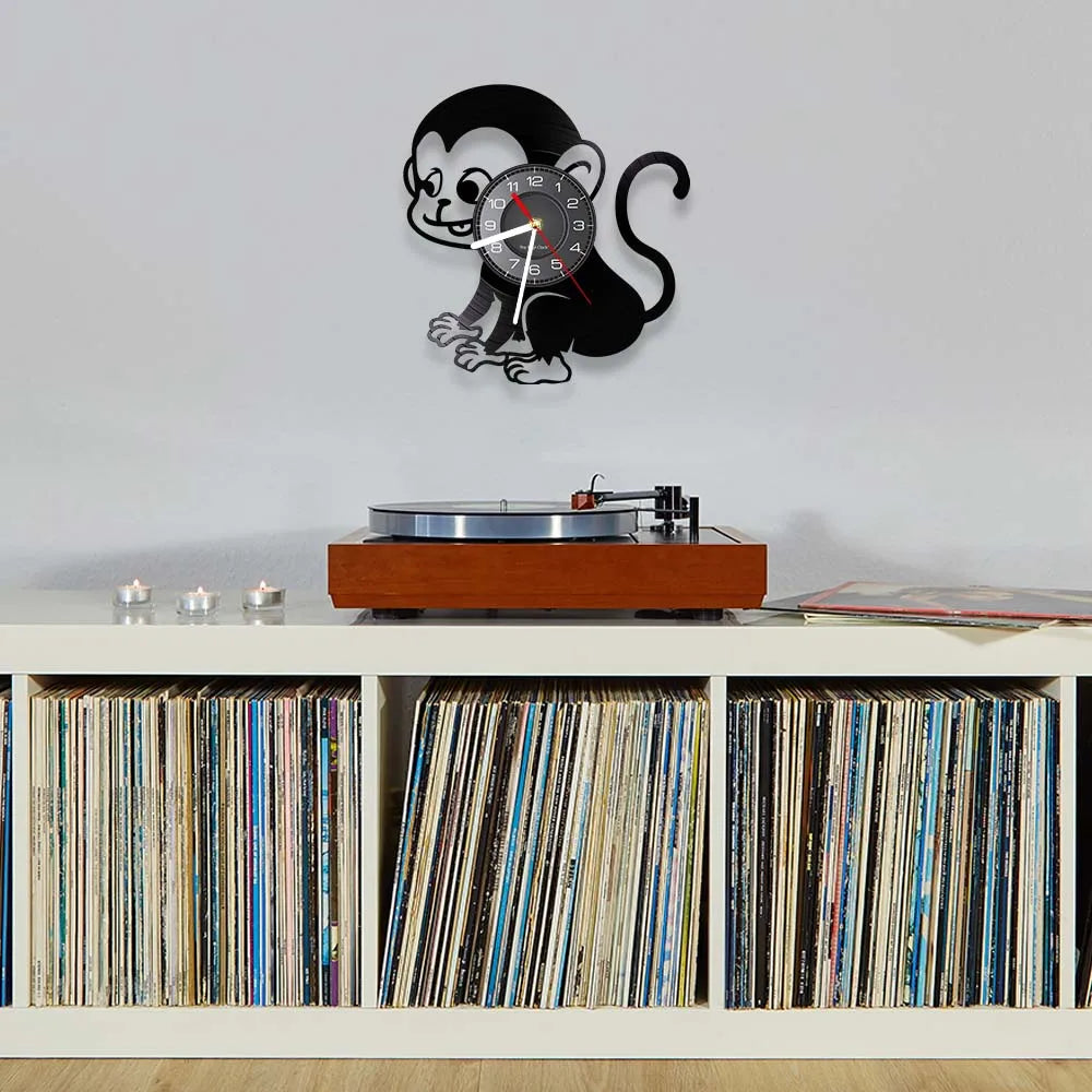 Simian Monkey Vinyl Record Wall Clock