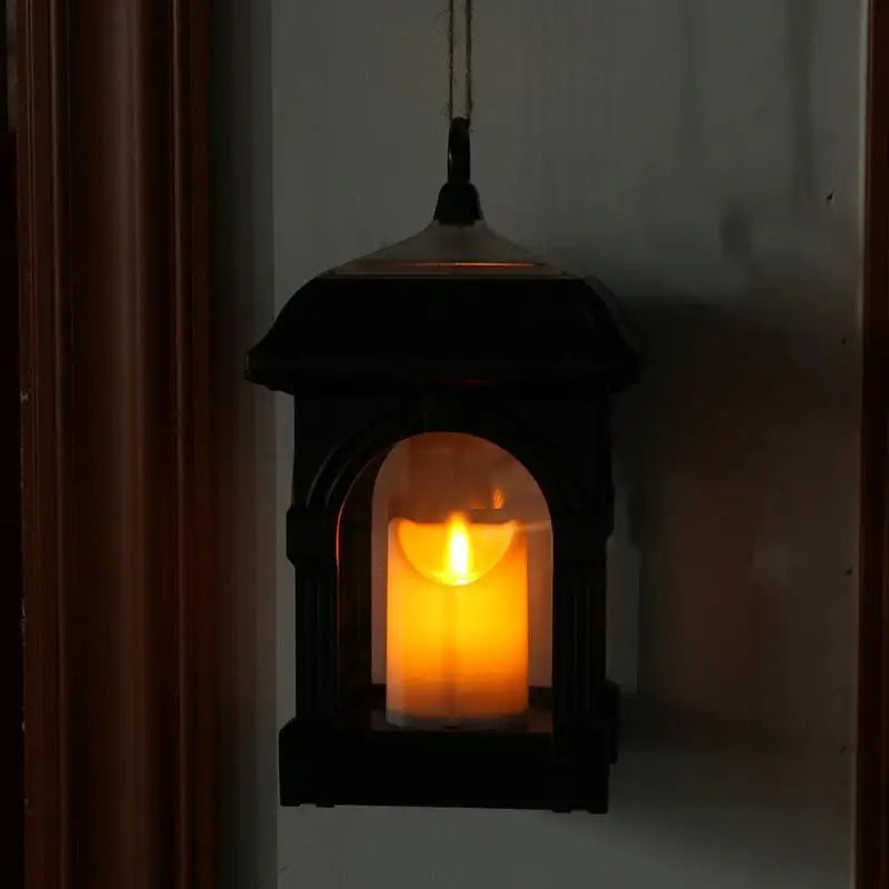 LED Light Candle Lantern Shape Solar IP44 Waterproof Outdoor Home Hang Lamp
