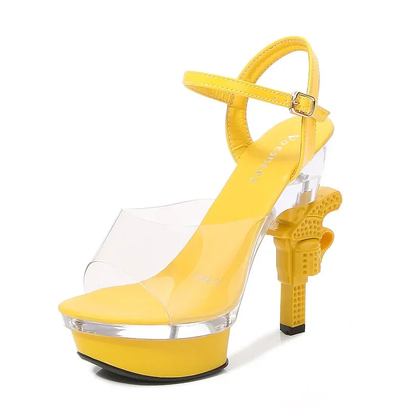 Sexy PVC Transparent Crystal Shoes Women Party Sandals