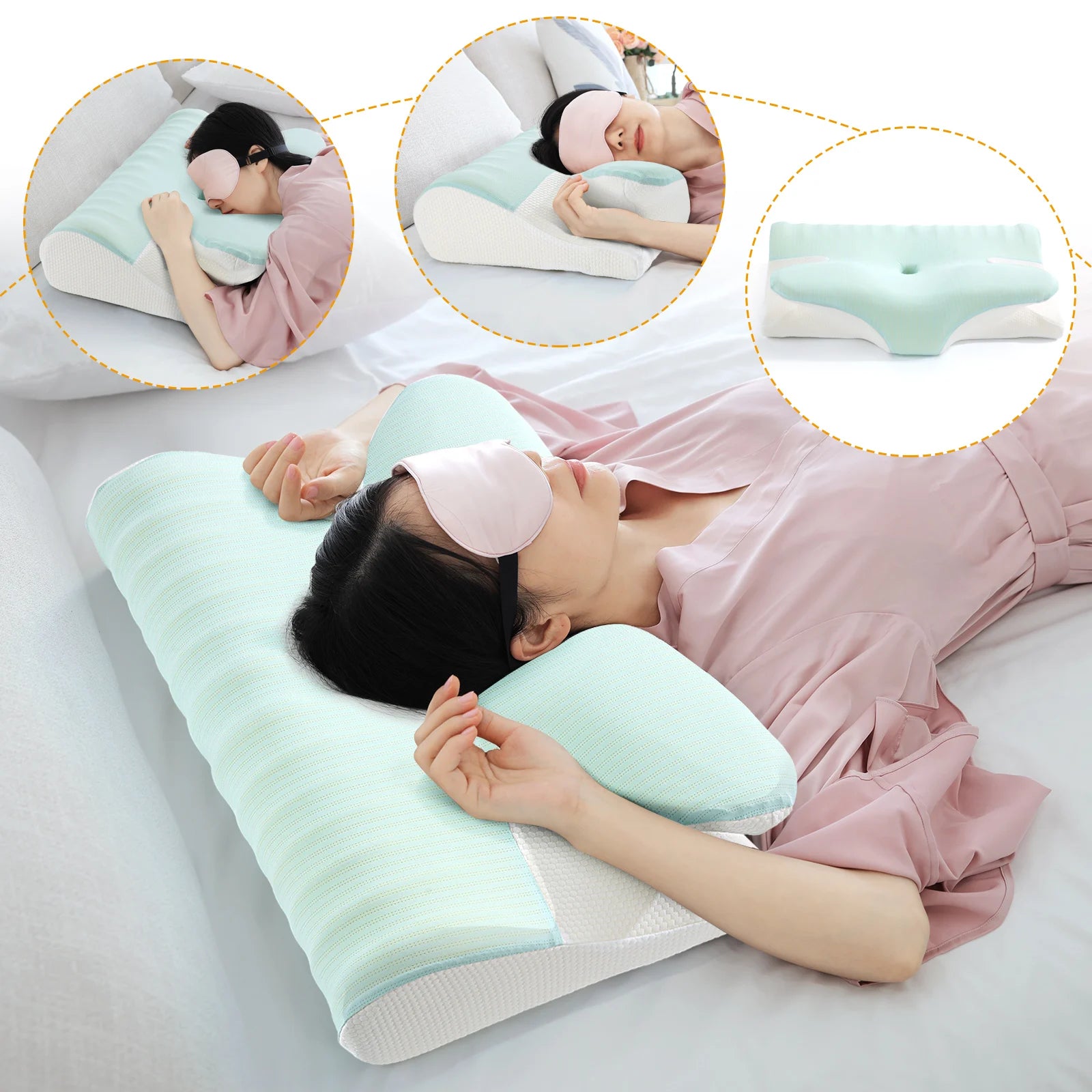 Memory Foam Pillow Sleeping Bed Orthopedic Slow Rebound Butterfly Shaped Pillow
