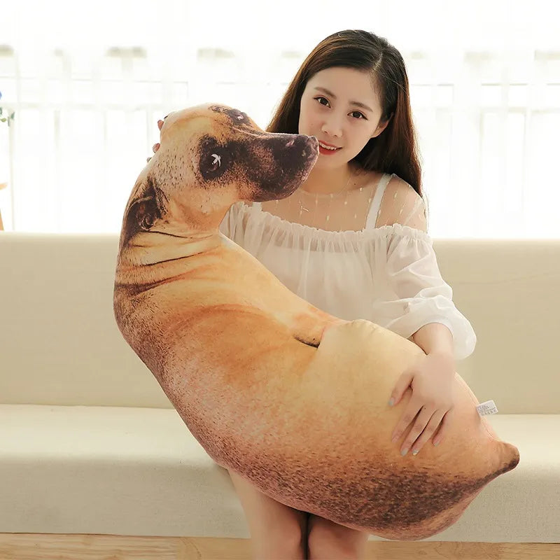 Printed Throw Pillow 3D Cute Lifelike Animal Funny Dog Cartoon Personality Cushion Birthday Gift