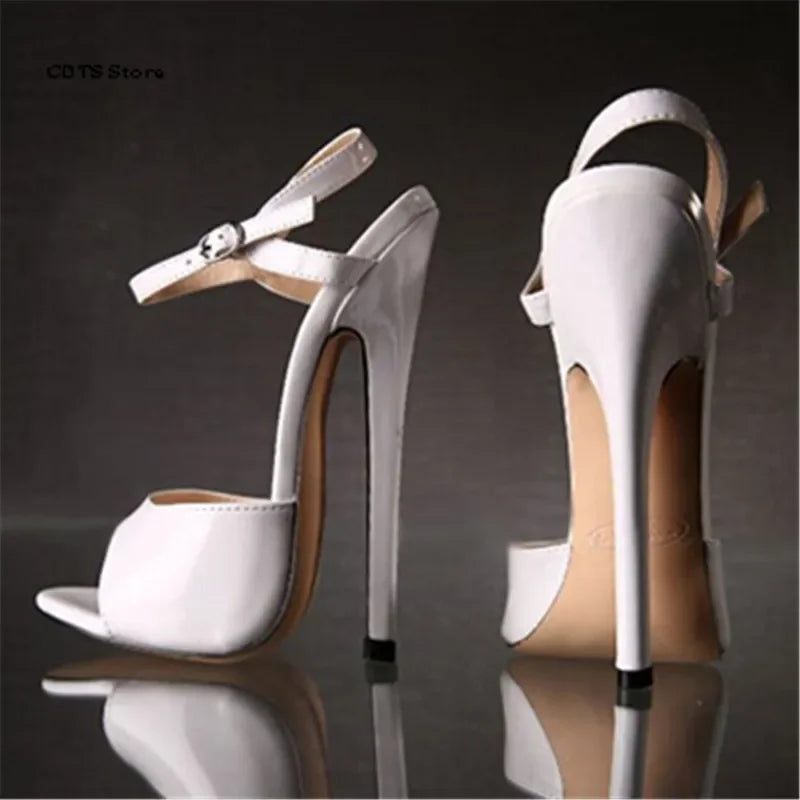 Sexy Ankle Strap Sandals Plus:36-45 46 Summer High-heeled 16/18cm Ultra Thin Heels Shoes