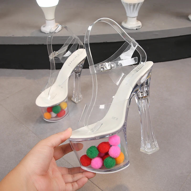 Fashion Sandals Transparent LED Platform Women's Shoes