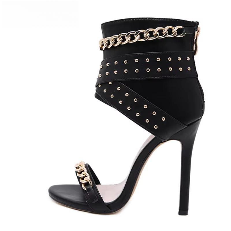 Rivet Metal Decoration High Heel Sandals Women