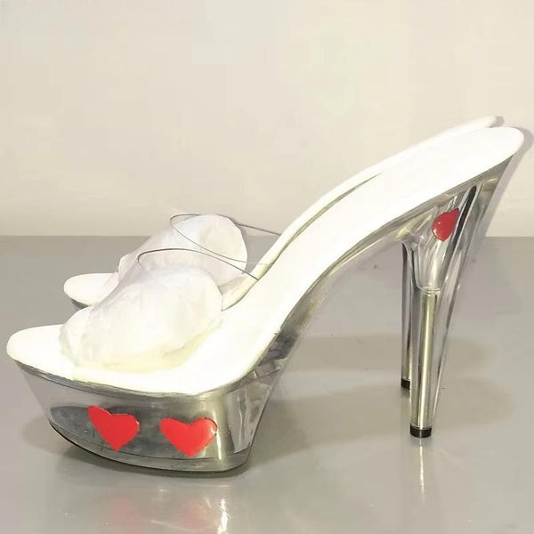 New 15CM/6inches PVC Upper Fashion Sexy Exotic High Heel Platform Party Women Slippers