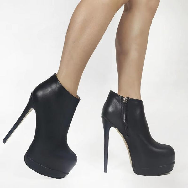 SUPER Women Ankle Platform Boots High Heels Platform Booties