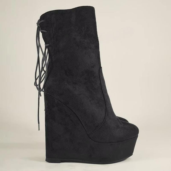 FASHION Women Ankle Platform Wedges Boots