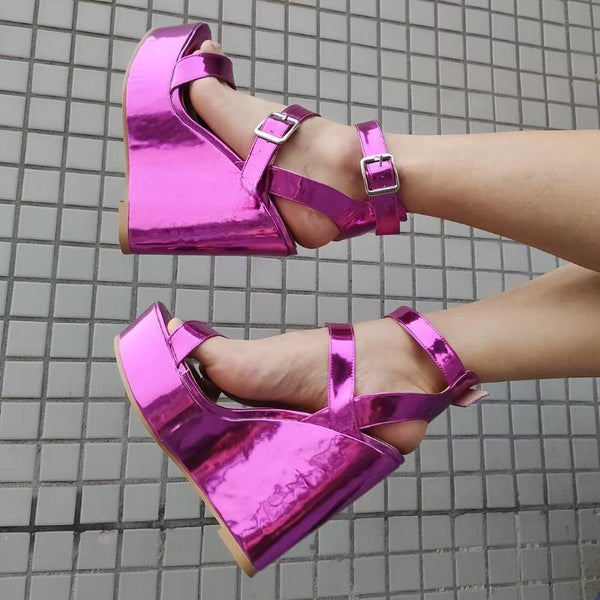 Women Platform Wedges Sandals Open Toe Summer Height Increasing Shoes