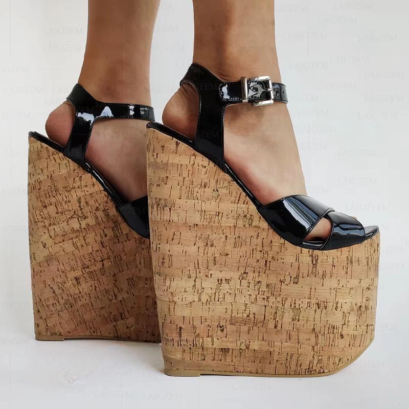 Women Sandals Platform Wedges 22CM Open Toe SUPER High Heels