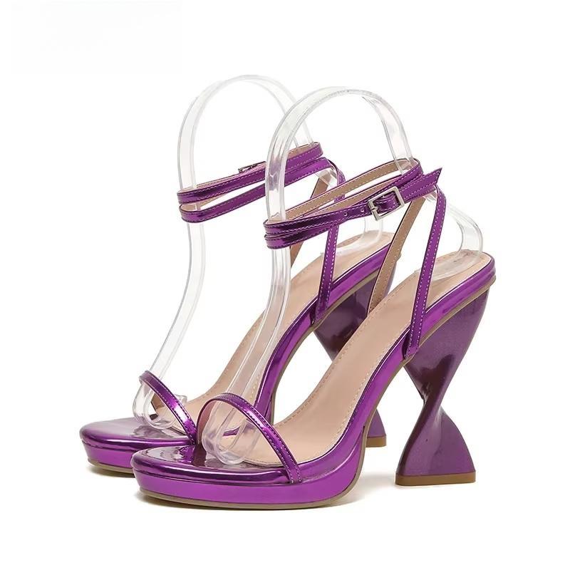 Summer Wedding Strappy Strange Style Heels Fashion Peep Toe Ankle Buckle Strap Platform Sandals