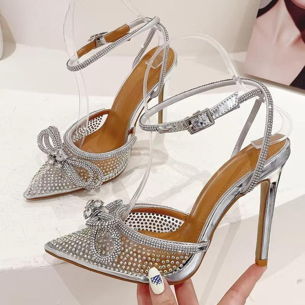 PVC Transparent Silver CRYSTAL Women Pumps