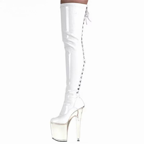 Pumps Halloween ballet Stiletto 20cm thin heels woman pumps over-the-knee Motorcycle boots