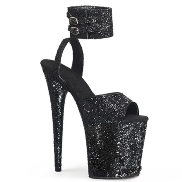 White sequins 20cm sexy high-heel dancing sandals