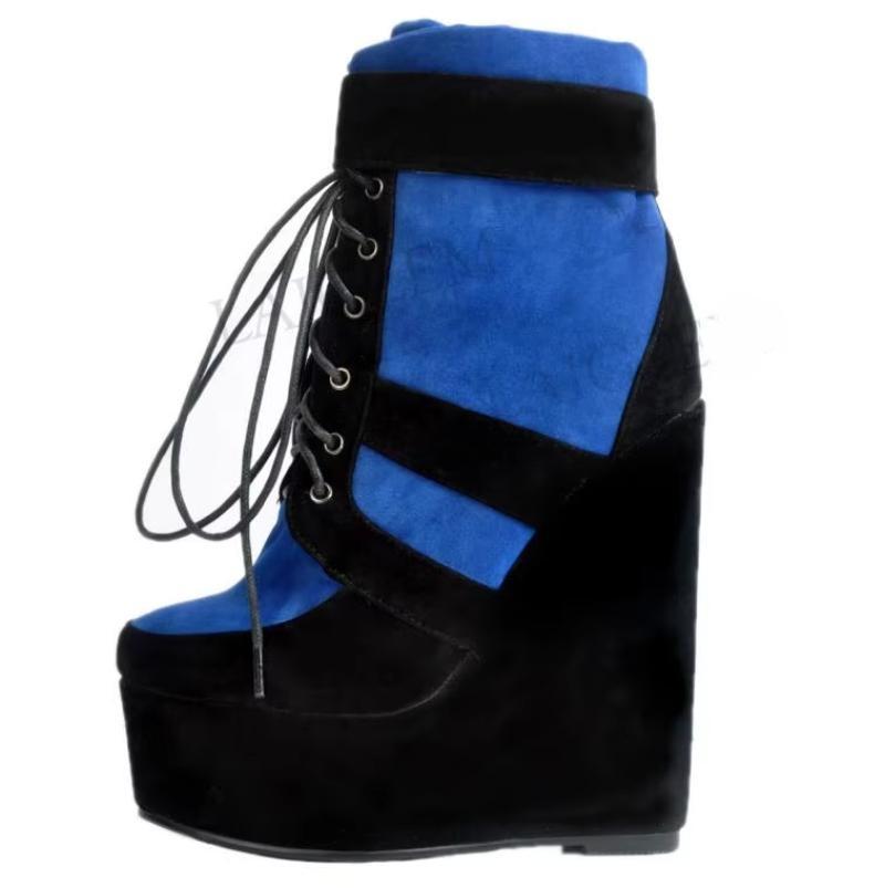 Faux Suede Wedge Platform Boots Thick Bottom Botas Feminina Bottes Shoes Woman