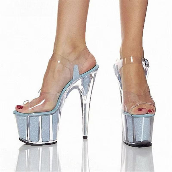 Ladies club sexy dance shoes 17cm high heels