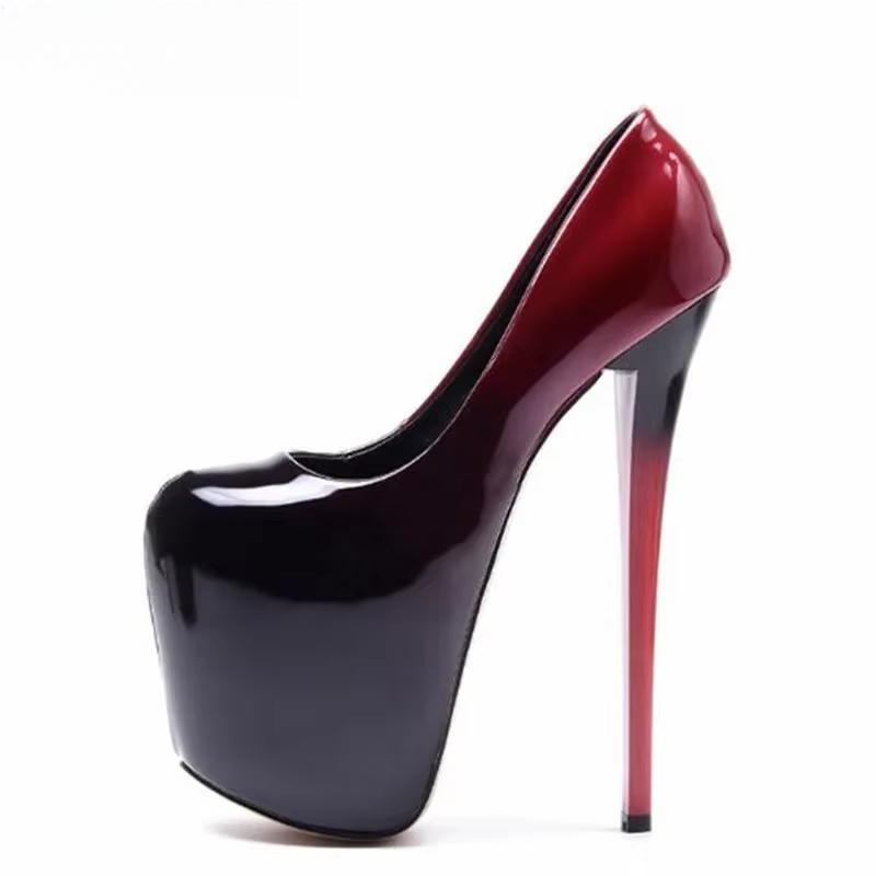 Gradient Color Stiletto Plus:34-49 50 Sexy Women Shoes 19cm Thin Heels