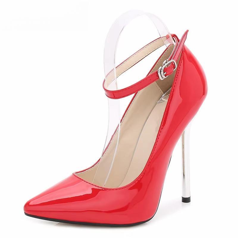 Spring/Autumn Pointed Toe Ankle strap Stilettos 13cm Thin High-Heeled party shoes