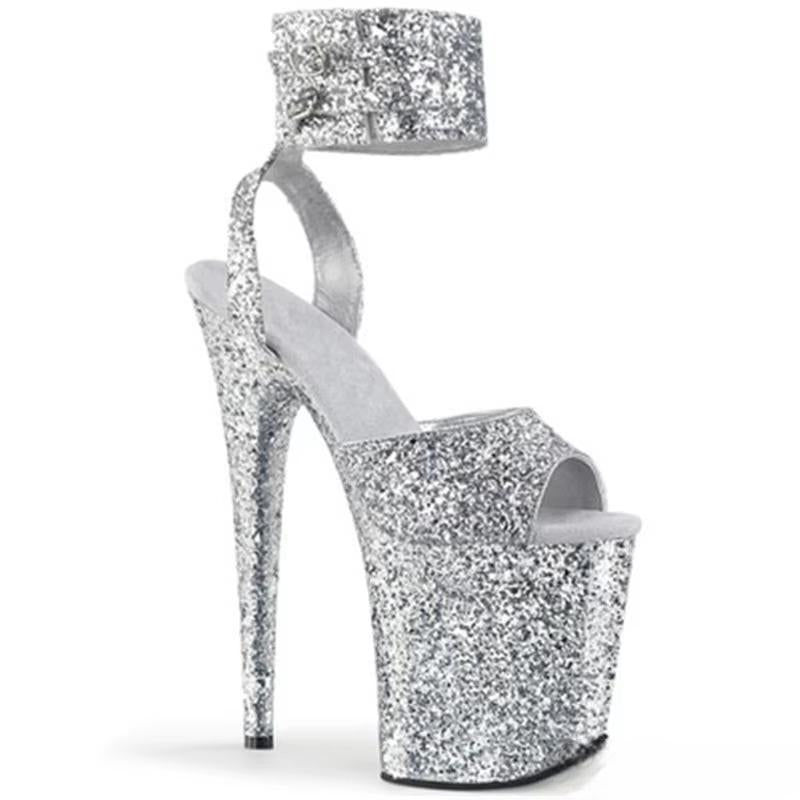 Sexy 20cm high glitter upper 8in  stiletto sandals