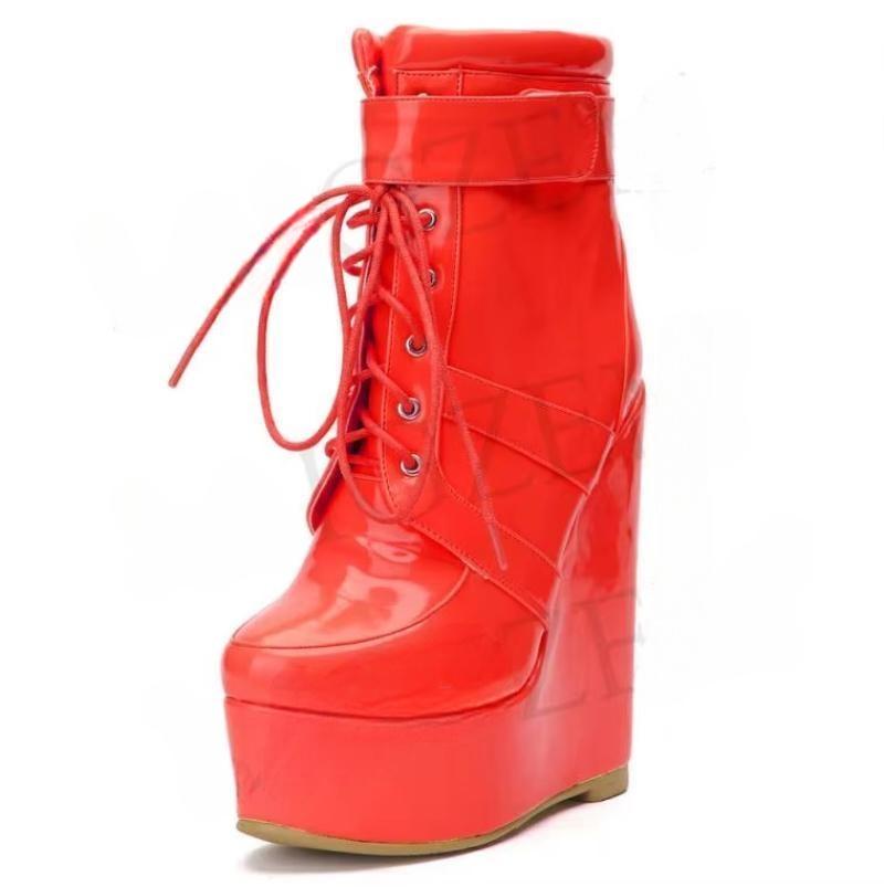 SUPER Women Ankle Boots Platform Wedge Boots