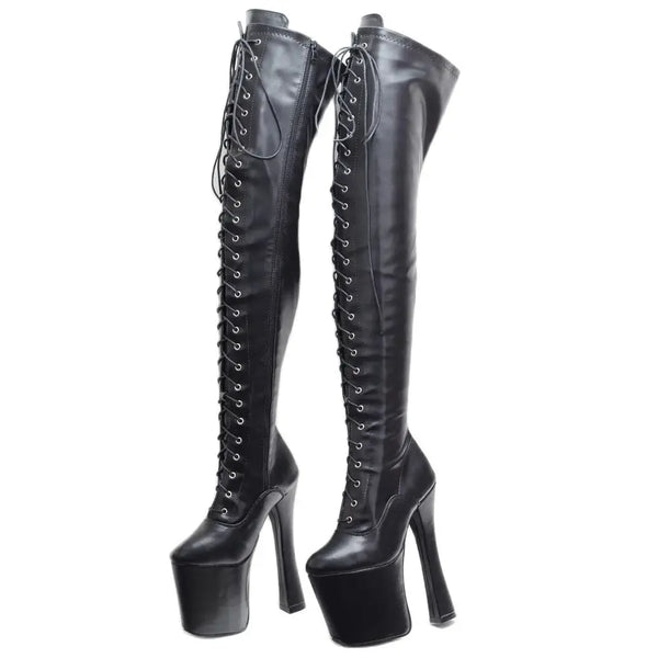 New 20CM Super High Block Heel Platform Over-The-Knee Women Sexy Thigh Long  Boots