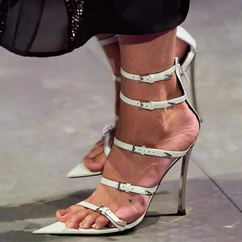 New Design Buckle Narrow Band Women Sandals