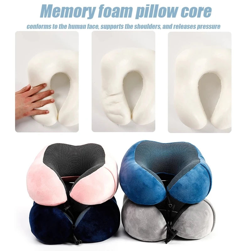 U Shaped Memory Foam Neck Pillows Soft Travel Pillow Massage Neck Pillow