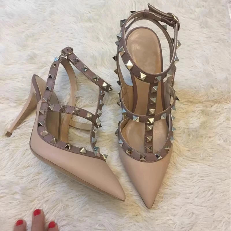 Sexy Designer Spike Rivets High Heel Gladiator Sandals Women's