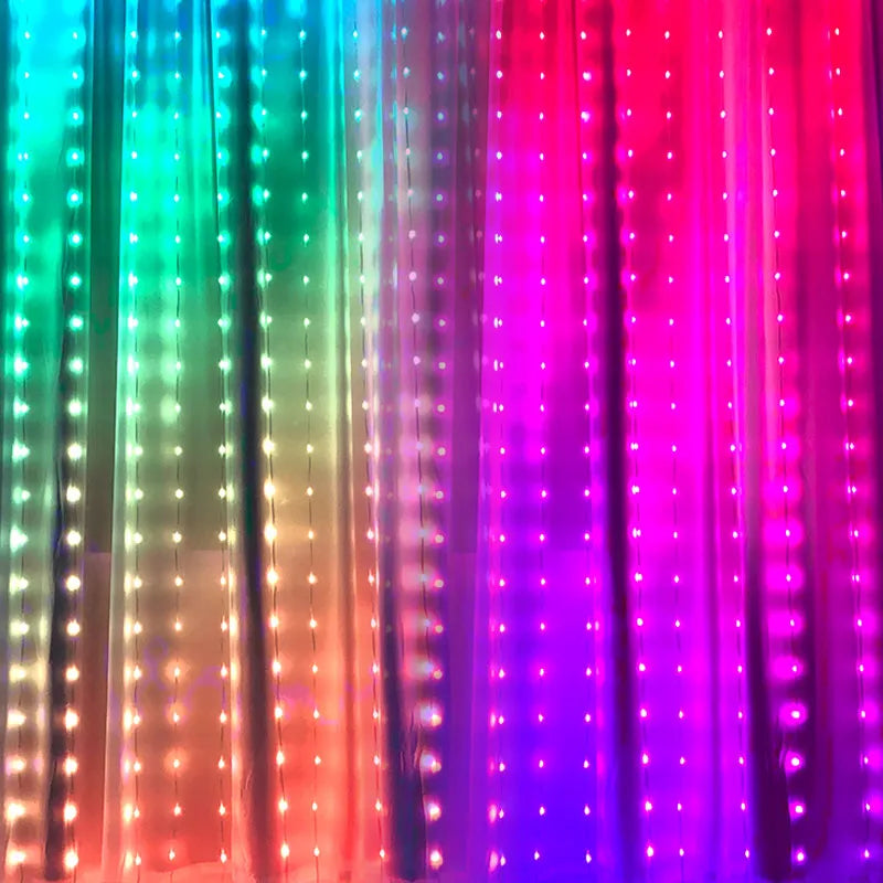 Music RGB Dream Colorful Curtain LED String Bluetooth USB Festoon Waterproof Fairy Lights