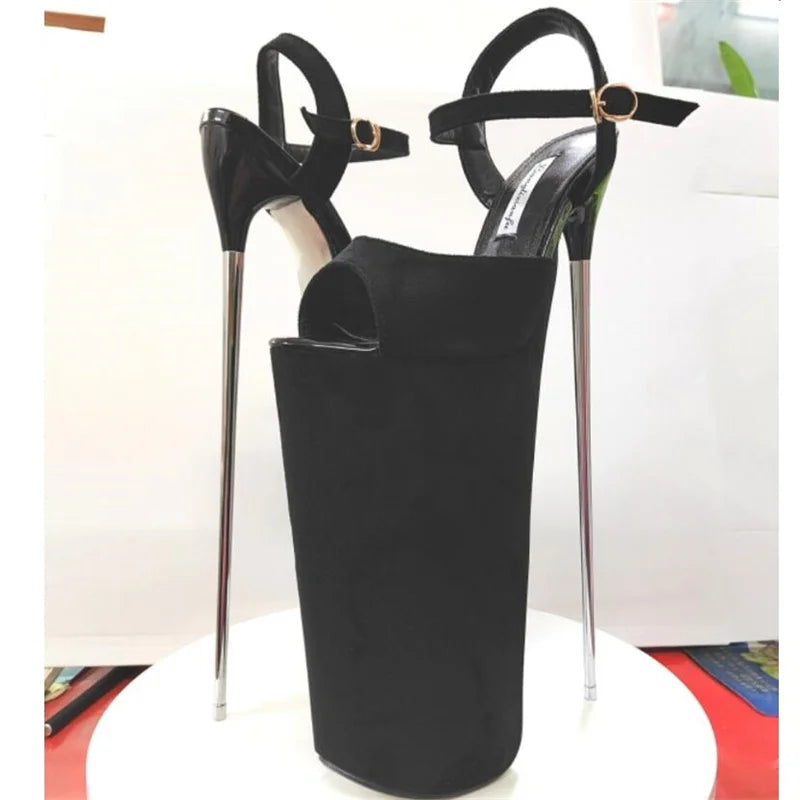 Summer 30cm Metal Thin High Heels Sandals Female Platform Women's Shoes