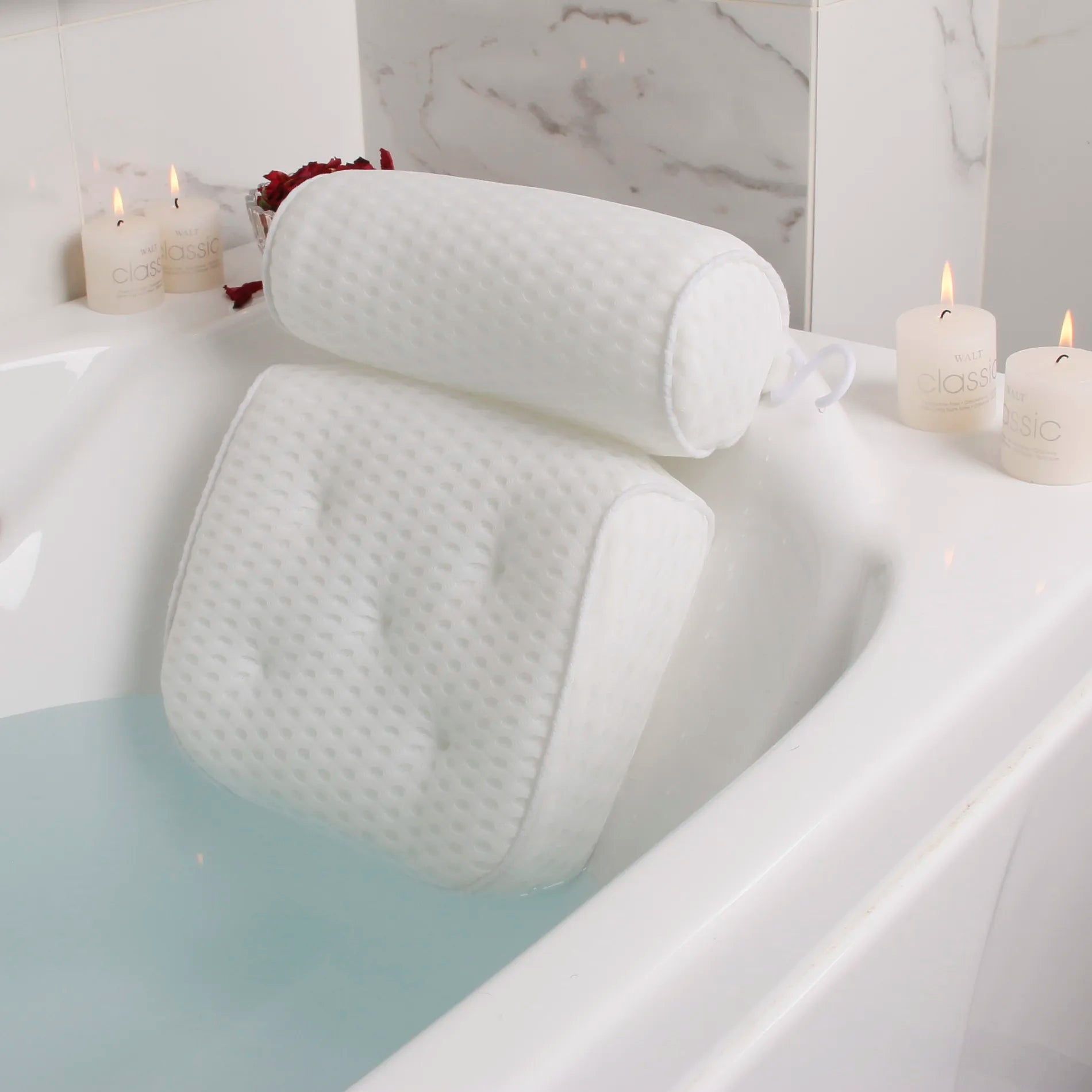 Bath Pillow for Bathtub Support Neck,Head and Back with Non-Slip Suction Cups air mesh Bathtub Pillow