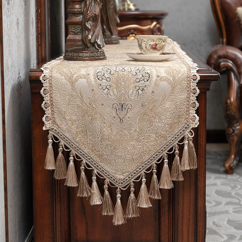 Modern Embroidered Floral Table Runner